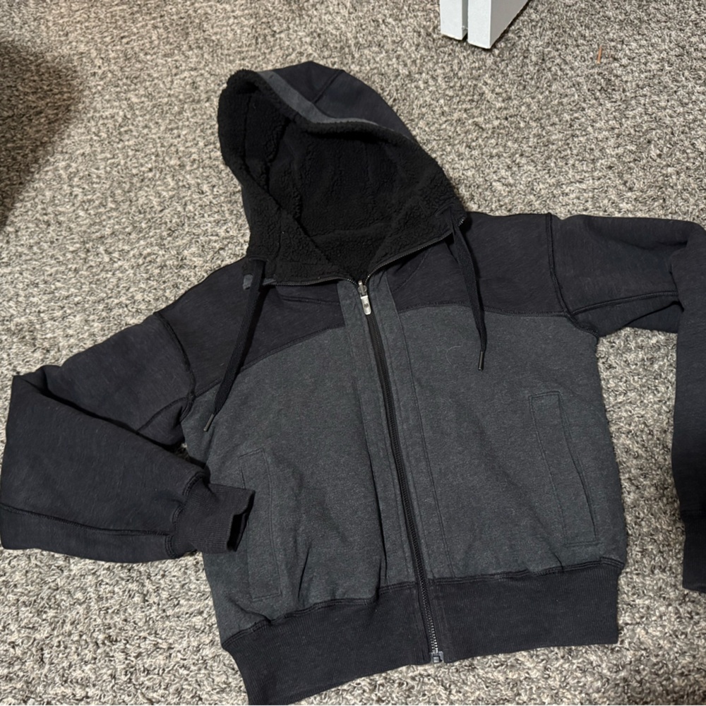 Black and Gray Hooded Jacket